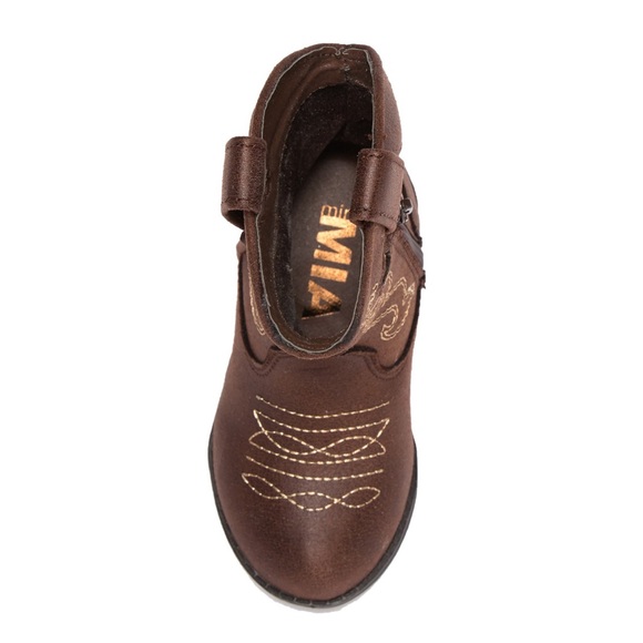 new Mia ☀︎ ︎Vegan Leather Cowboy Boots ☀︎︎ Cognac + Metallic Gold ☀︎ Toddler 5 - Picture 4 of 16
